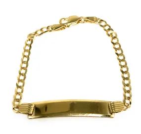 10k Solid Gold Kids Cuban Link Bracelet with Free Engraving