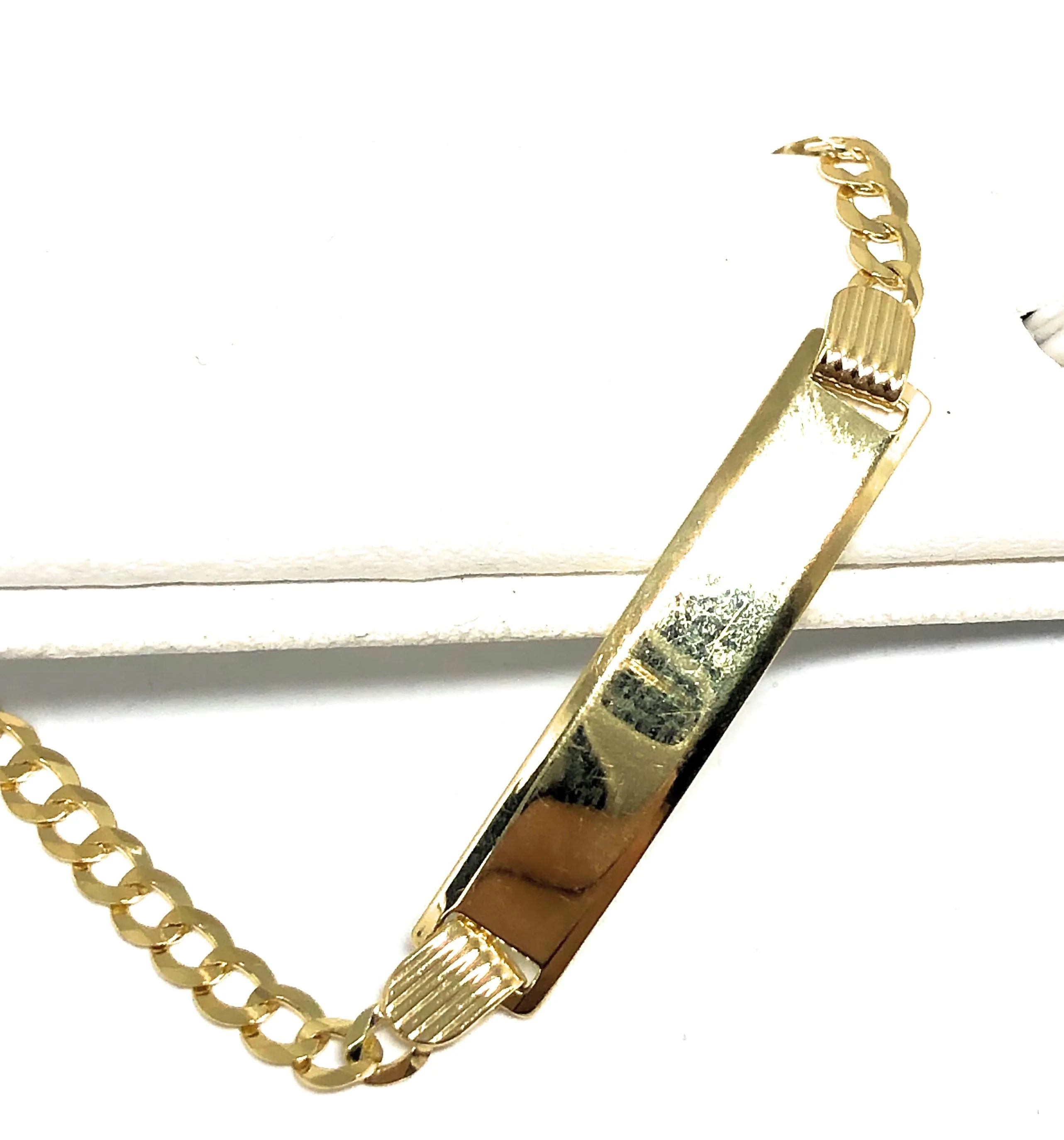 10k Solid Gold Kids Cuban Link Bracelet with Free Engraving