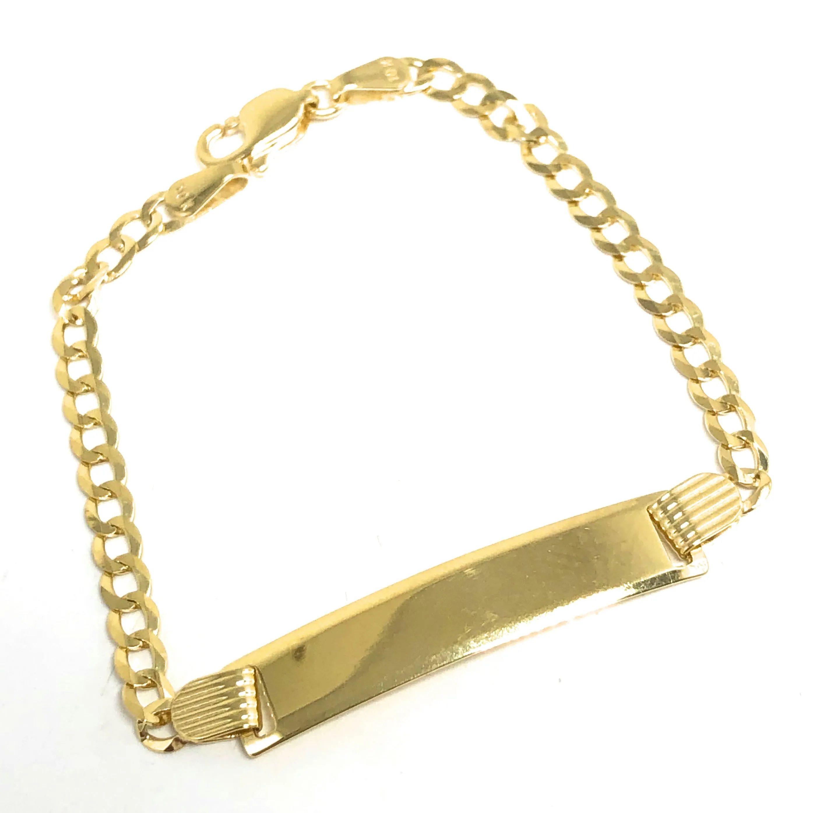 10k Solid Gold Kids Cuban Link Bracelet with Free Engraving