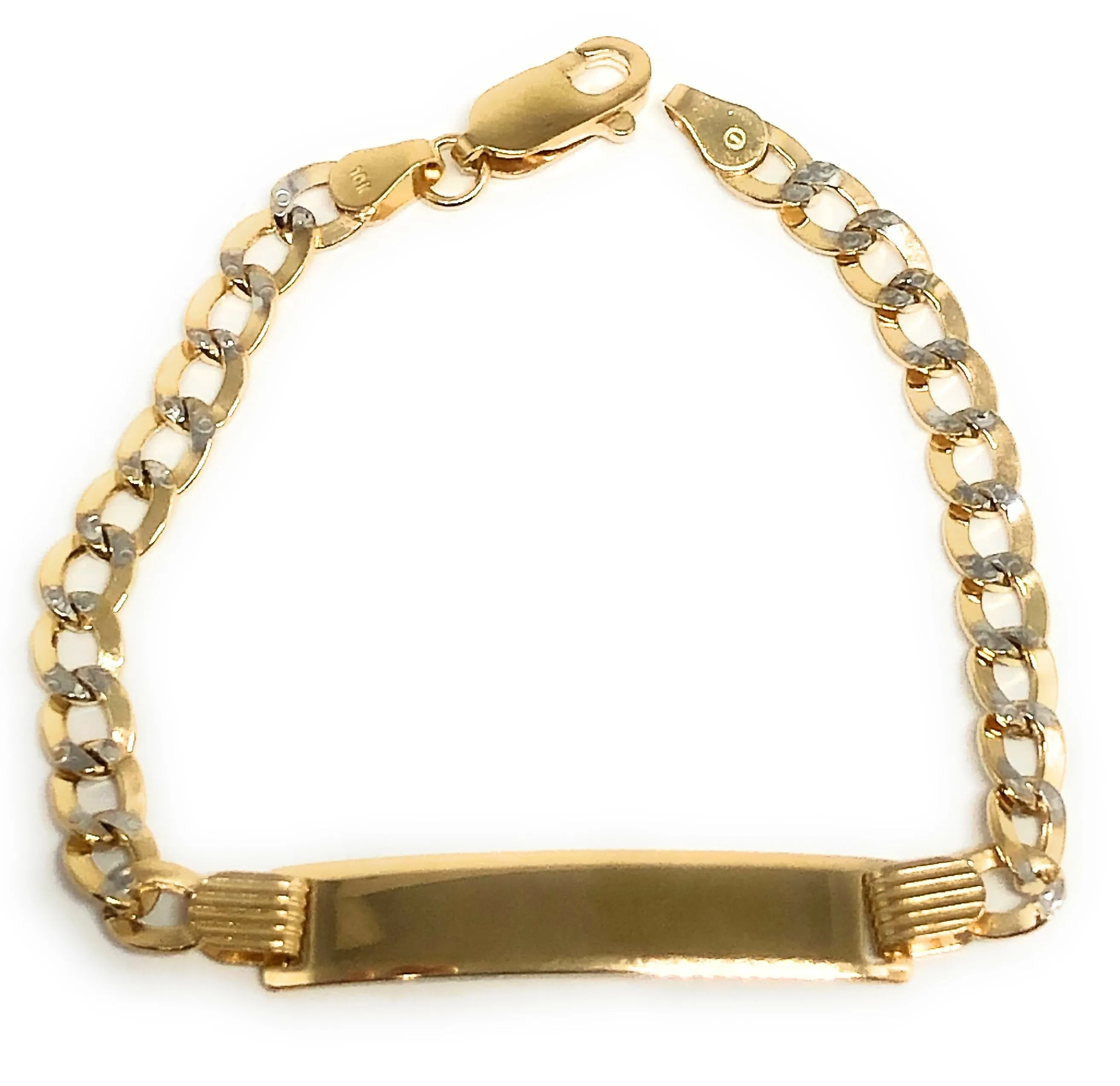 10k Solid Gold ID Cuban Link Bracelet for Kids (6-inch) - Free Engraving Available