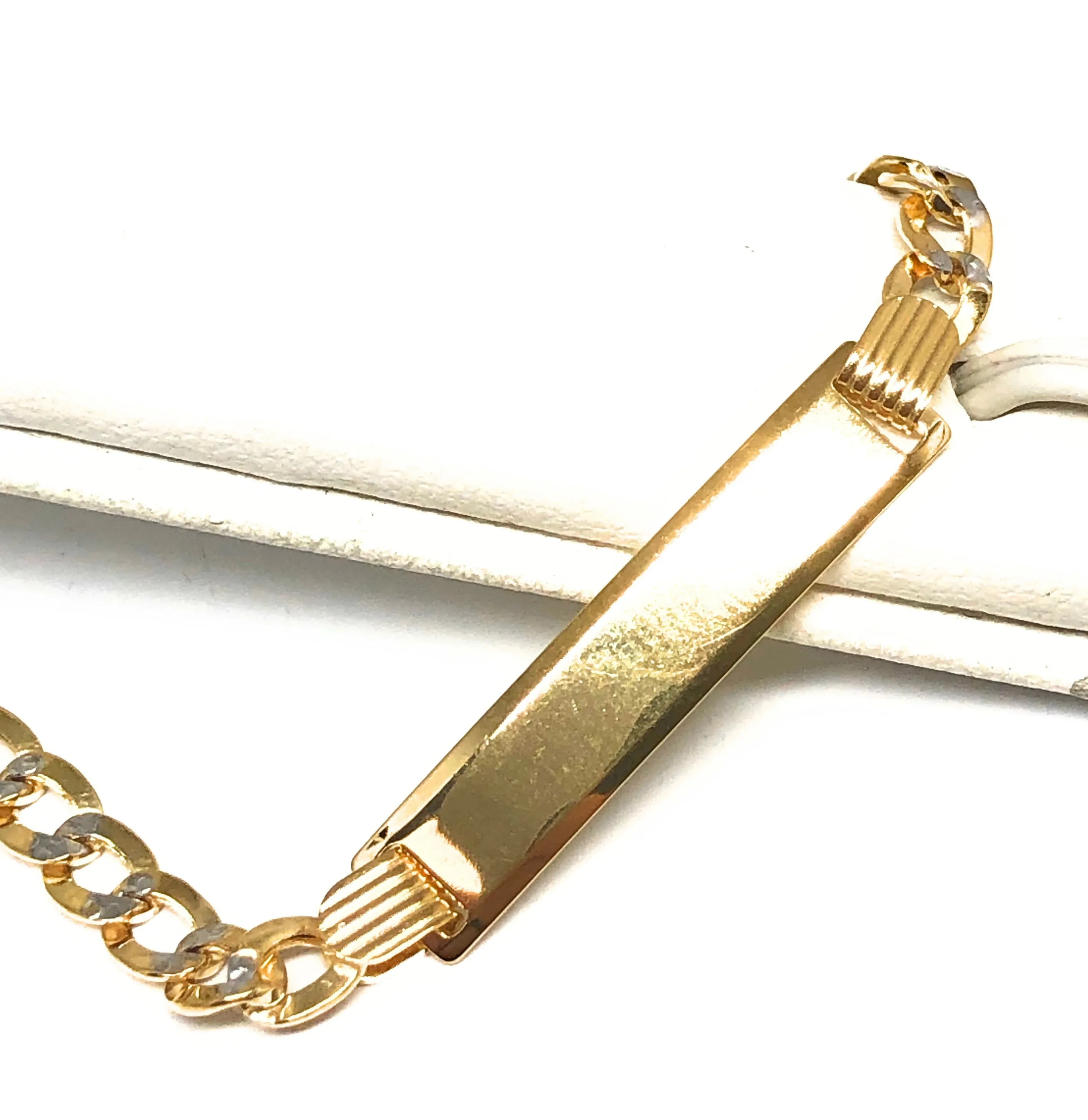 10k Solid Gold ID Cuban Link Bracelet for Kids (6-inch) - Free Engraving Available