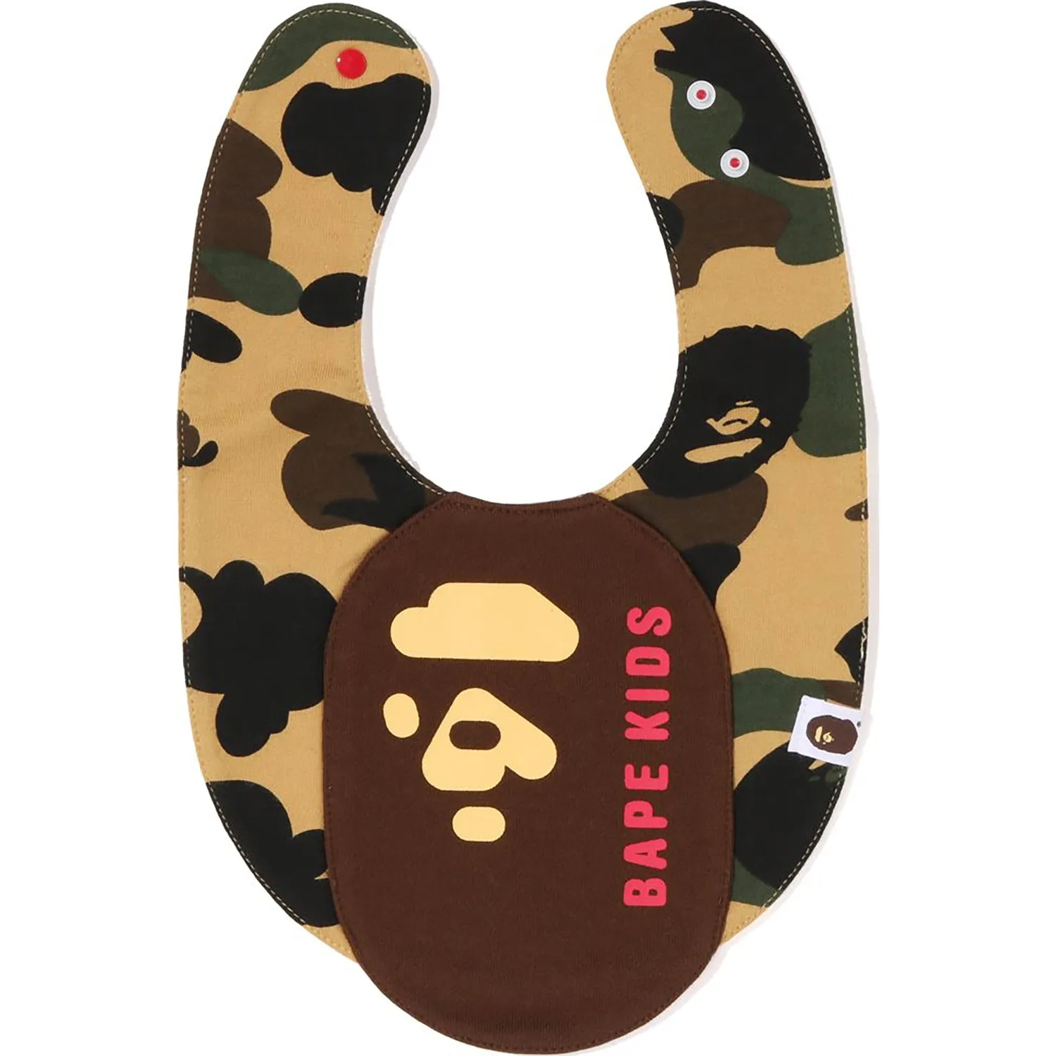 1ST CAMO APE HEAD MOTIF BIB FOR KIDS