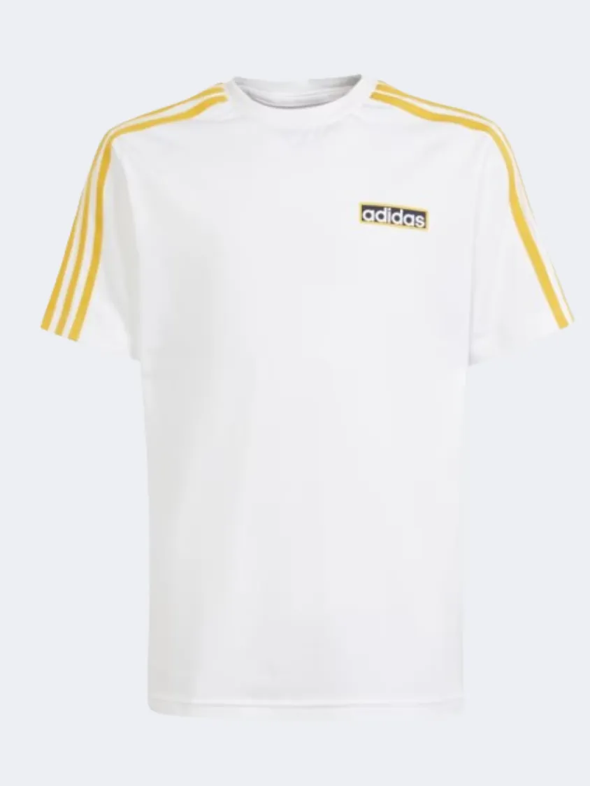 Adidas Adibreak Kids Boys Original T-Shirt White/Bold Gold