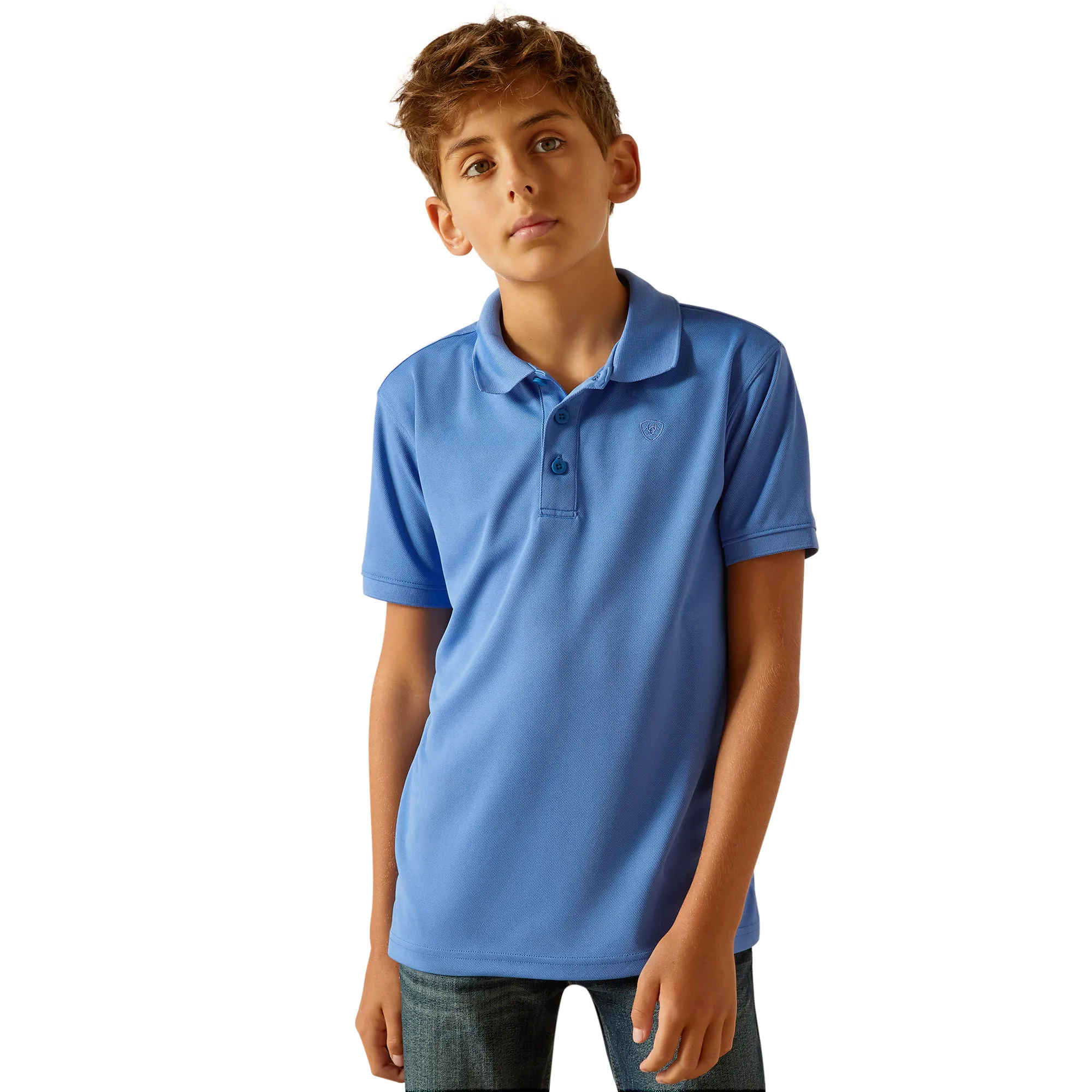 Youth Boy Seascape Long Sleeve Polo by Ariat Kids