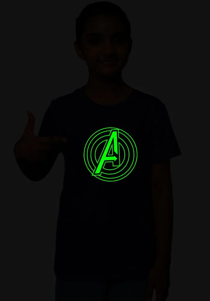 Avenger Logo Glow Sr Kids T-Shirt