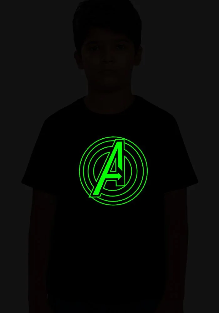 Avenger Logo Glow Sr Kids T-Shirt