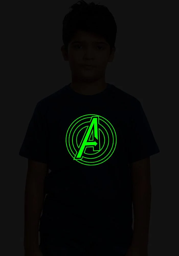 Avenger Logo Glow Sr Kids T-Shirt