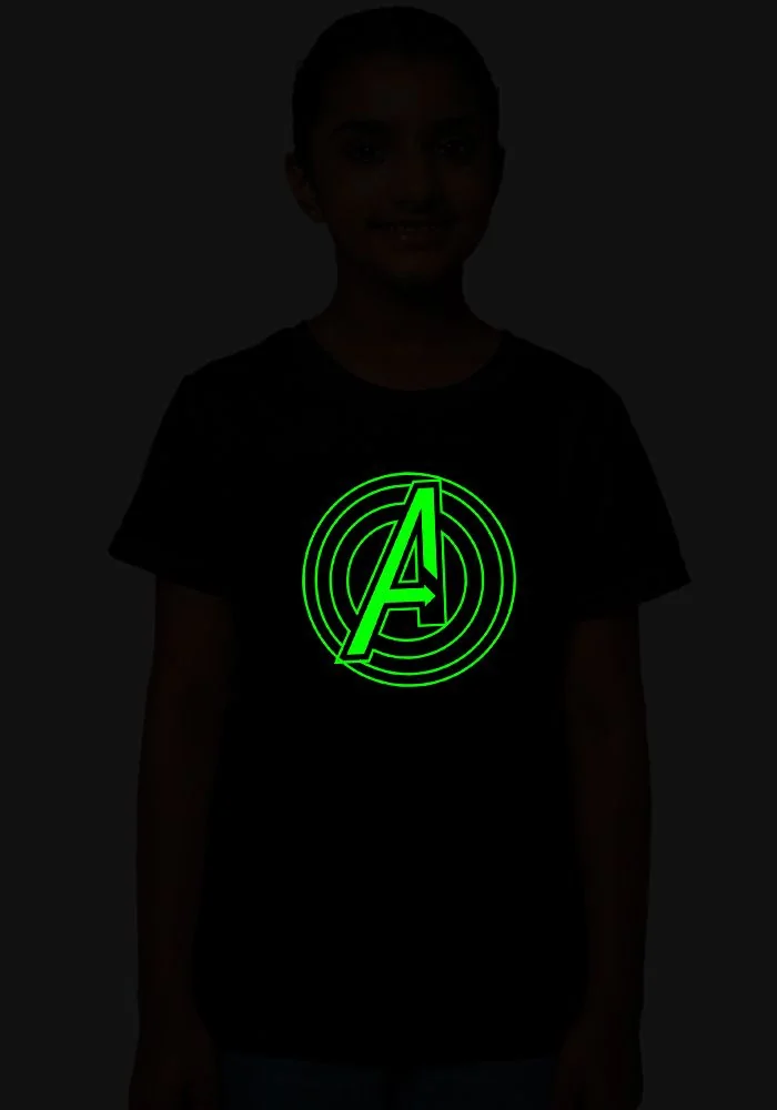 Avenger Logo Glow Sr Kids T-Shirt