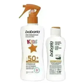 Babaria Sun Kids Sunscreen Lotion Water Resistant Spf50 Spray 200ml Set 2 Pieces