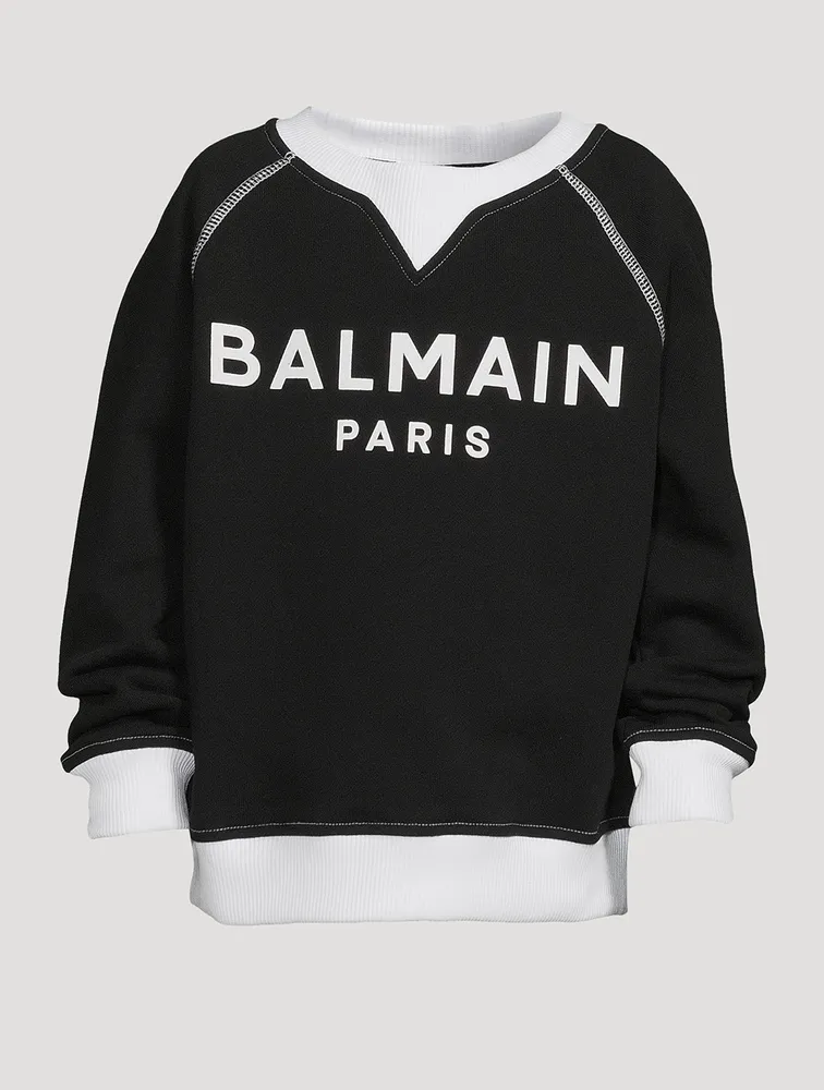 BALMAIN Kids Cotton Logo Sweatshirt