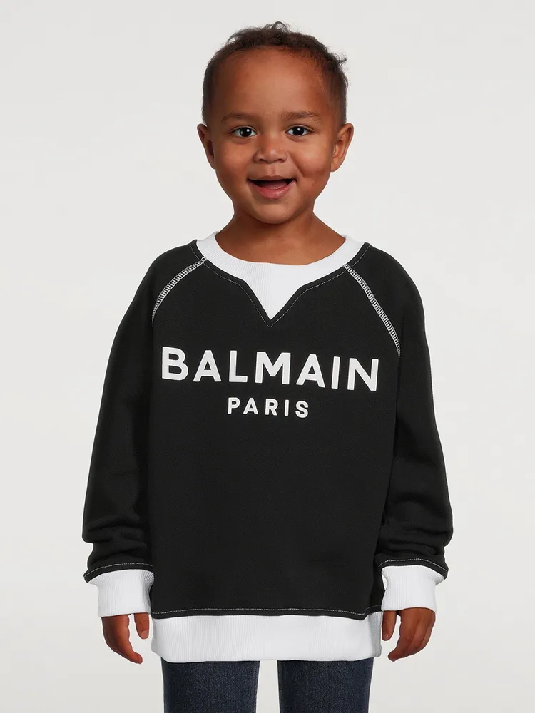 BALMAIN Kids Cotton Logo Sweatshirt