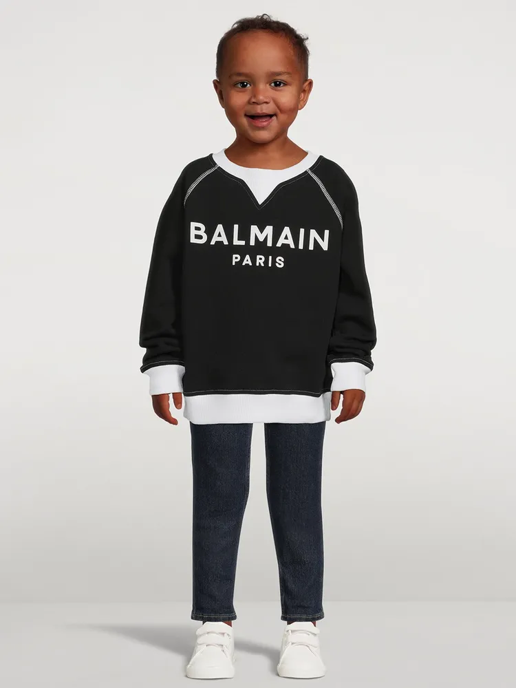 BALMAIN Kids Cotton Logo Sweatshirt