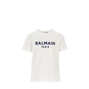 Balmain Kids Flocked Logo T-Shirt