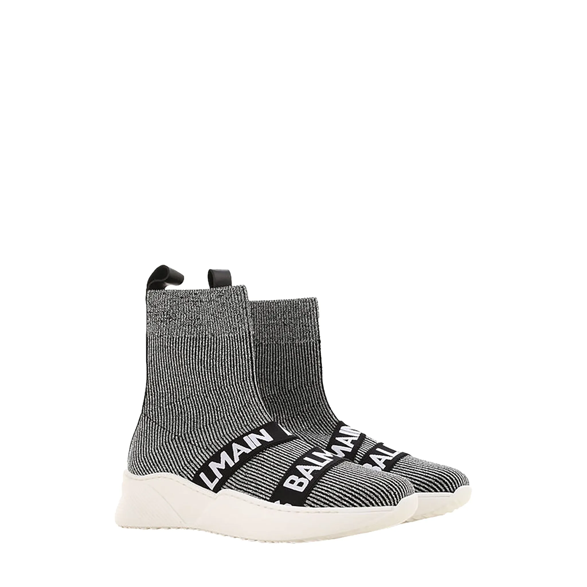 Balmain Kids Grey Knit Sock Shoe