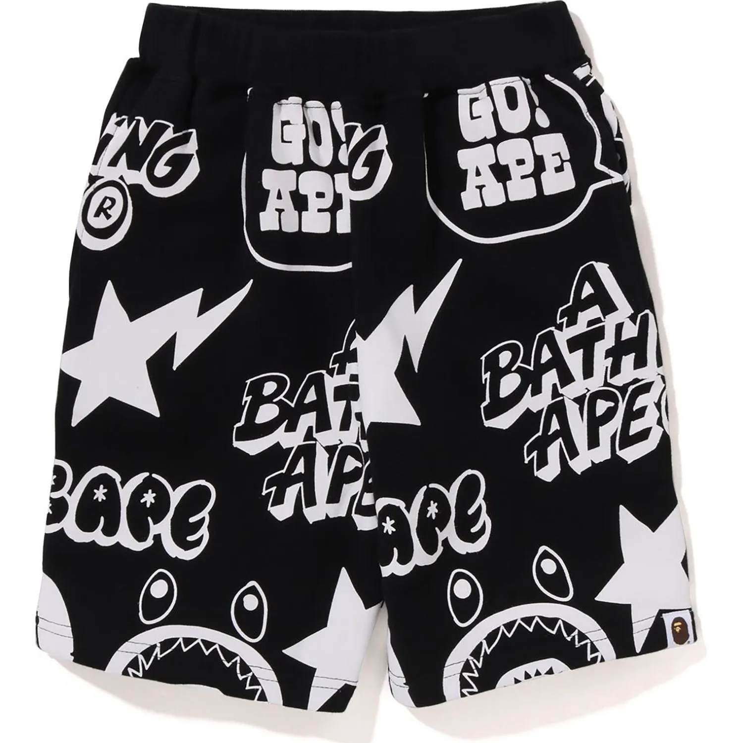 Kid's Graffiti Pattern Bape Sweat Shorts