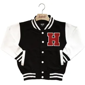 BATCH1 KIDS VARSITY BASEBALL JACKET PERSONALISED WITH GENUINE US COLLEGE LETTER H