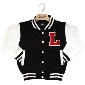 BATCH1 KIDS VARSITY BASEBALL JACKET PERSONALISED WITH GENUINE US COLLEGE LETTER L