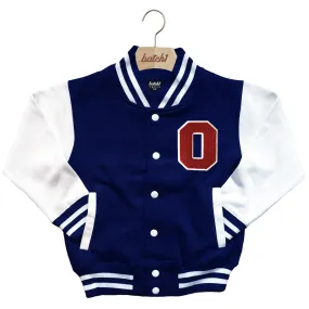 BATCH1 KIDS VARSITY BASEBALL JACKET PERSONALISED WITH GENUINE US COLLEGE LETTER O