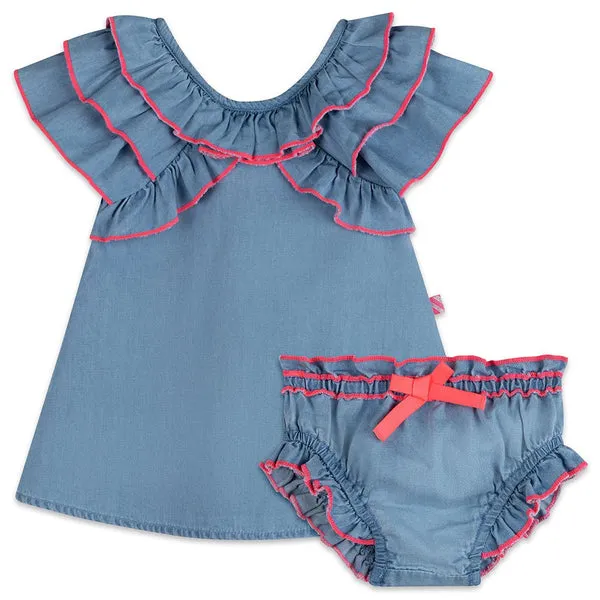 Billieblush Kids Ruffled Denim Dress