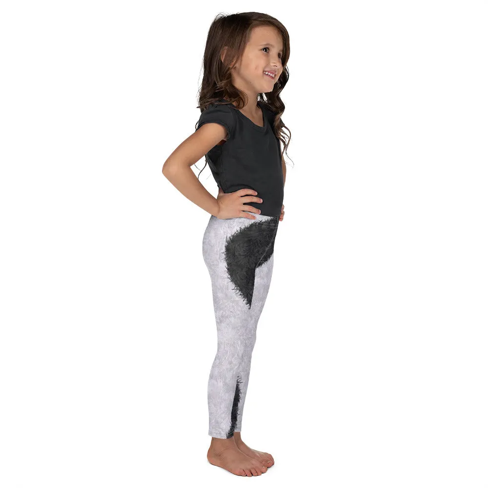 Black and White Fur Print Kids' Leggings