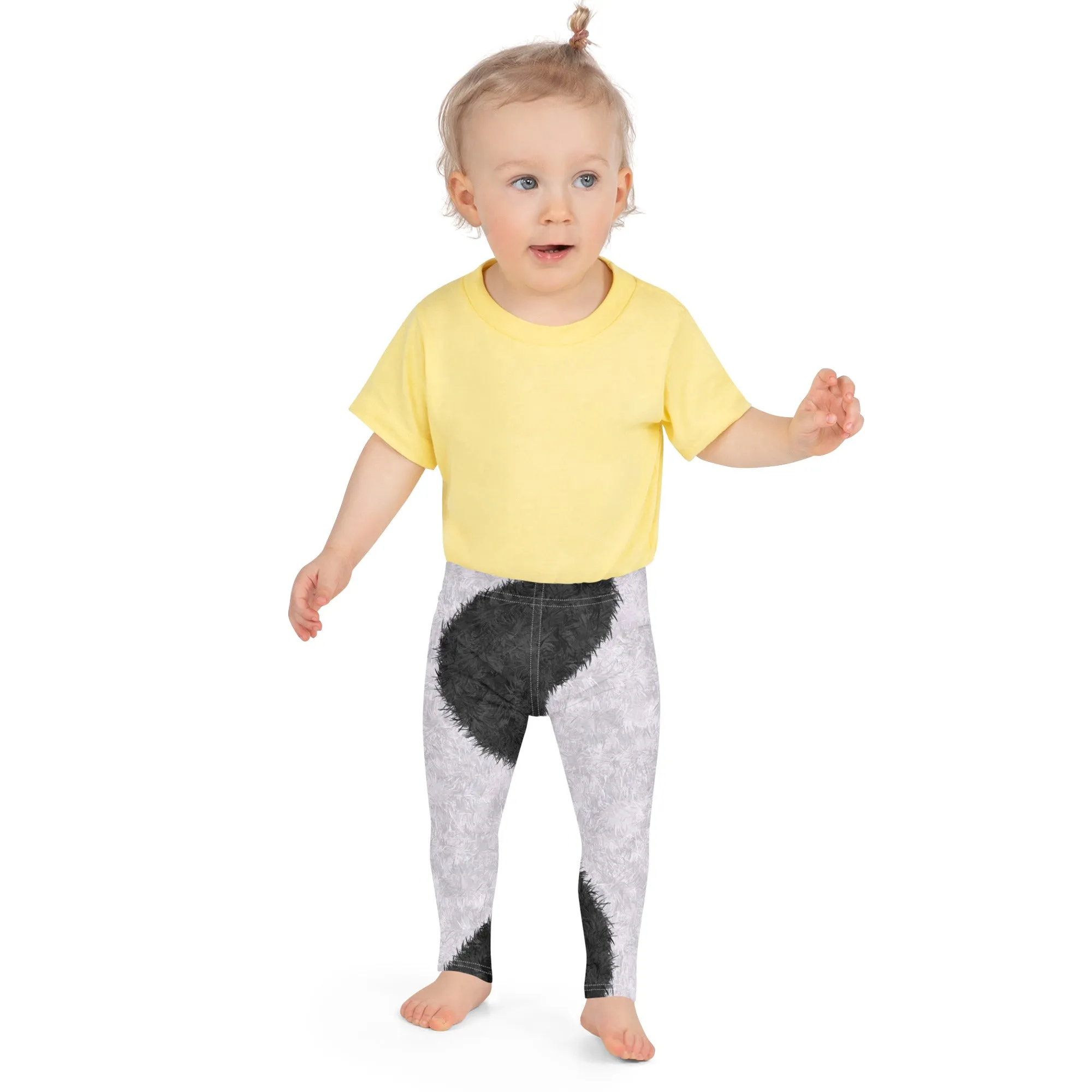 Black and White Fur Print Kids' Leggings