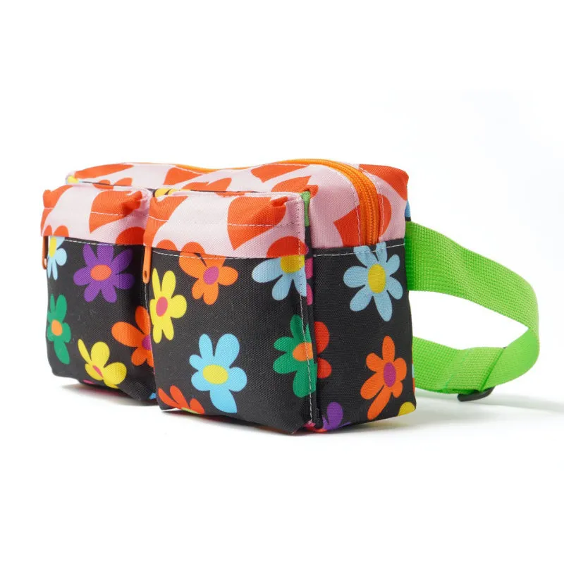 Hip Pack for Kids in Black Floral