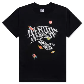 Black Short Sleeve Space Tee for Kids