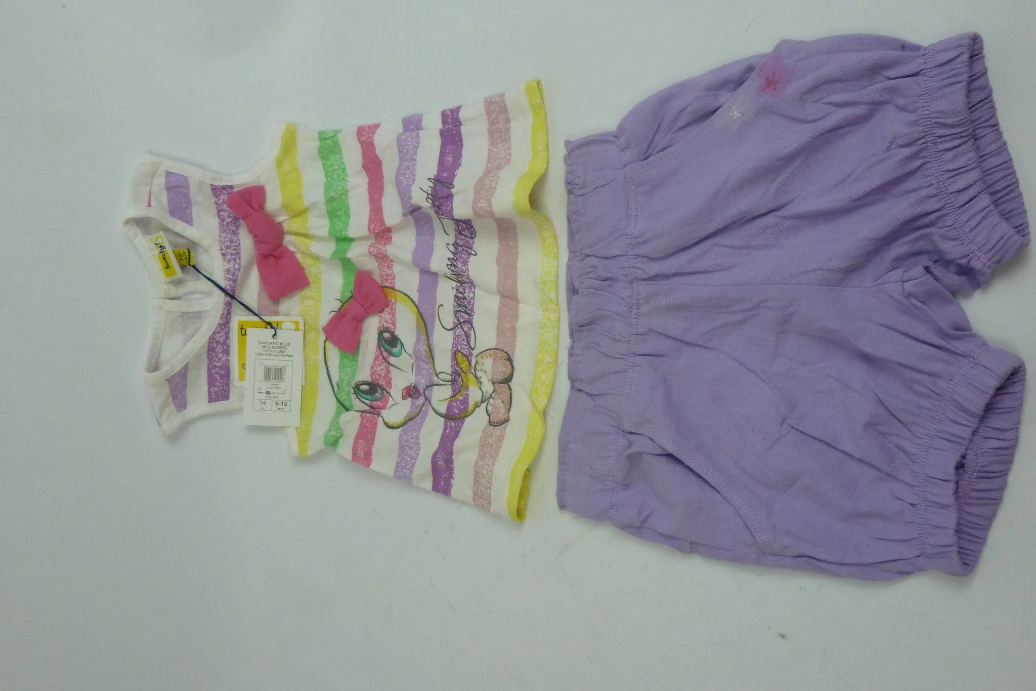 Girl's Lilac Top and Shorts Set