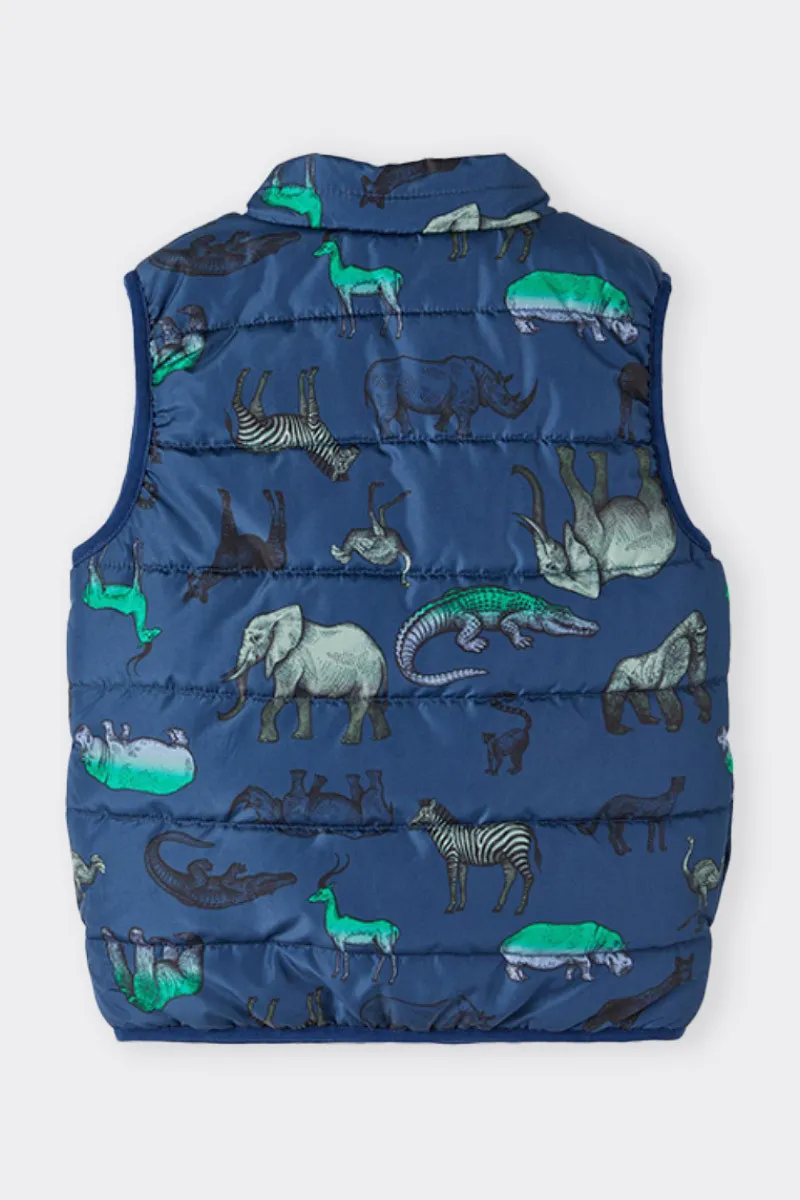 piumino blu smanicato safari kids