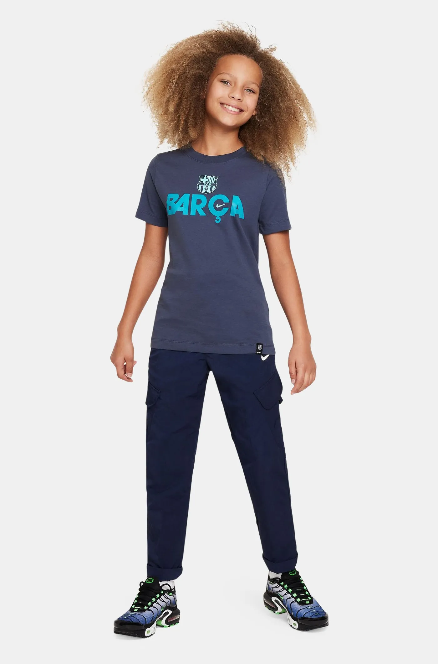 Junior Blue Nike Bara T-Shirt