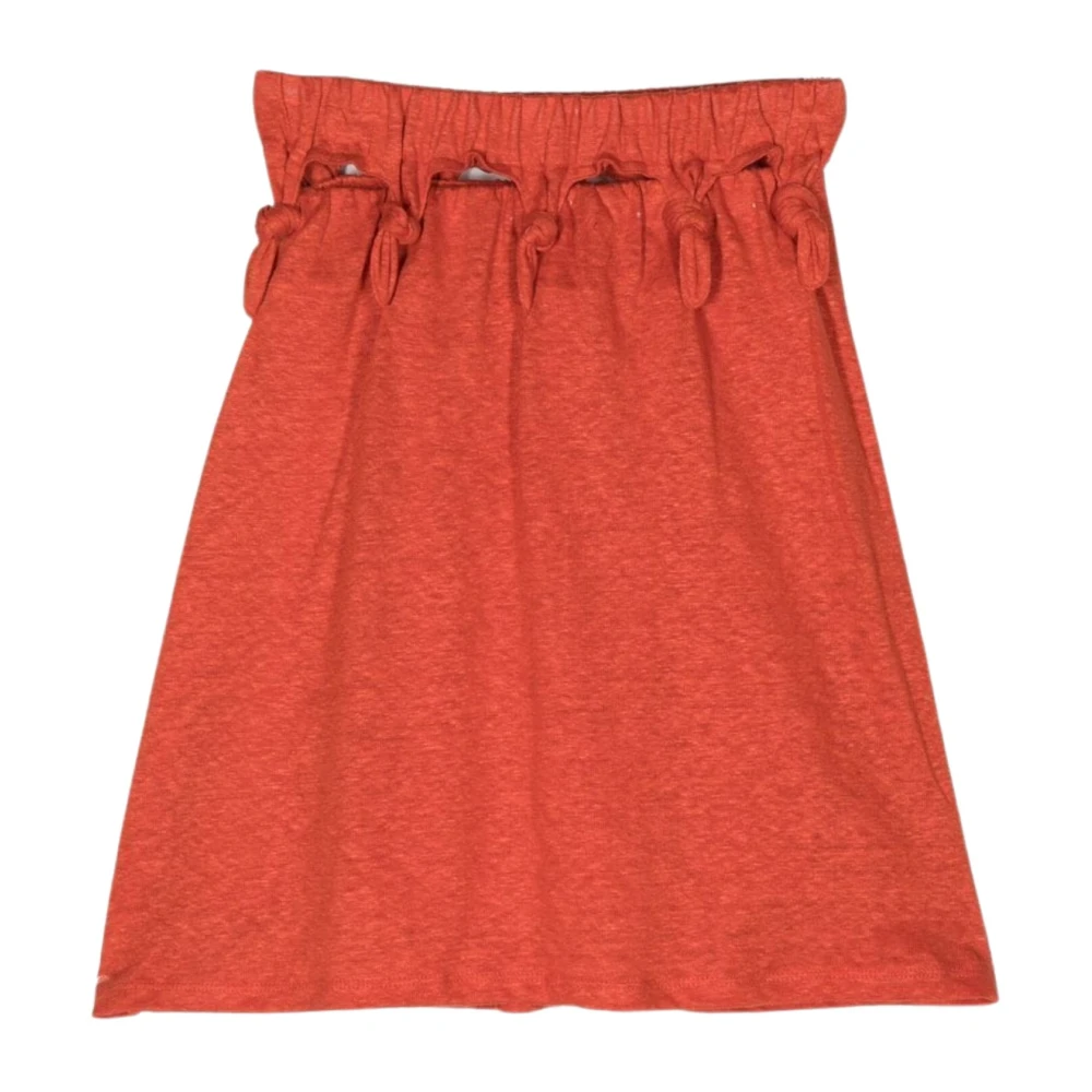 Brown A-Line Skirt with Cutout Details