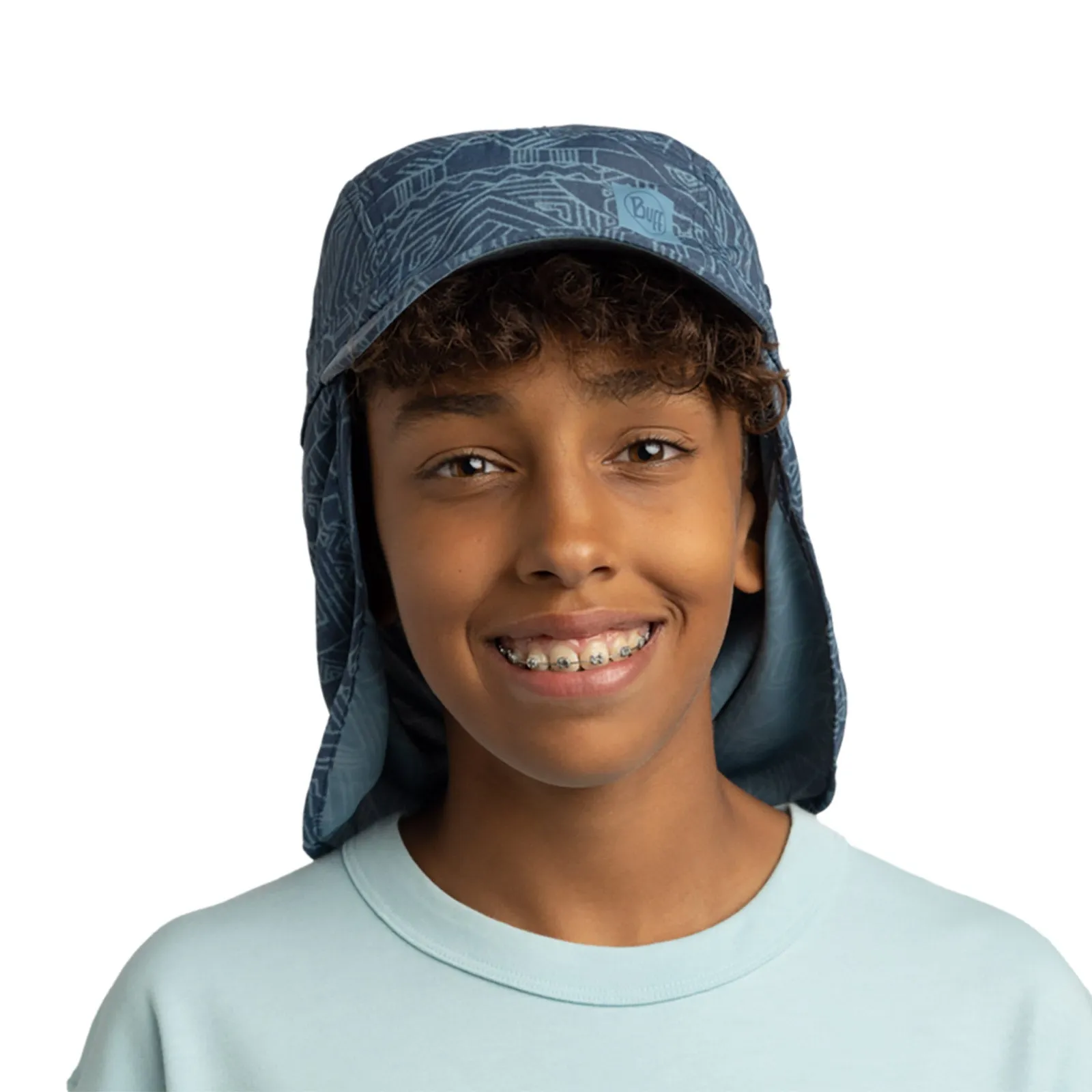 Buff Kids Beach Summer Sun Walking Hiking UPF 50 Sahara Cap - Night Blue