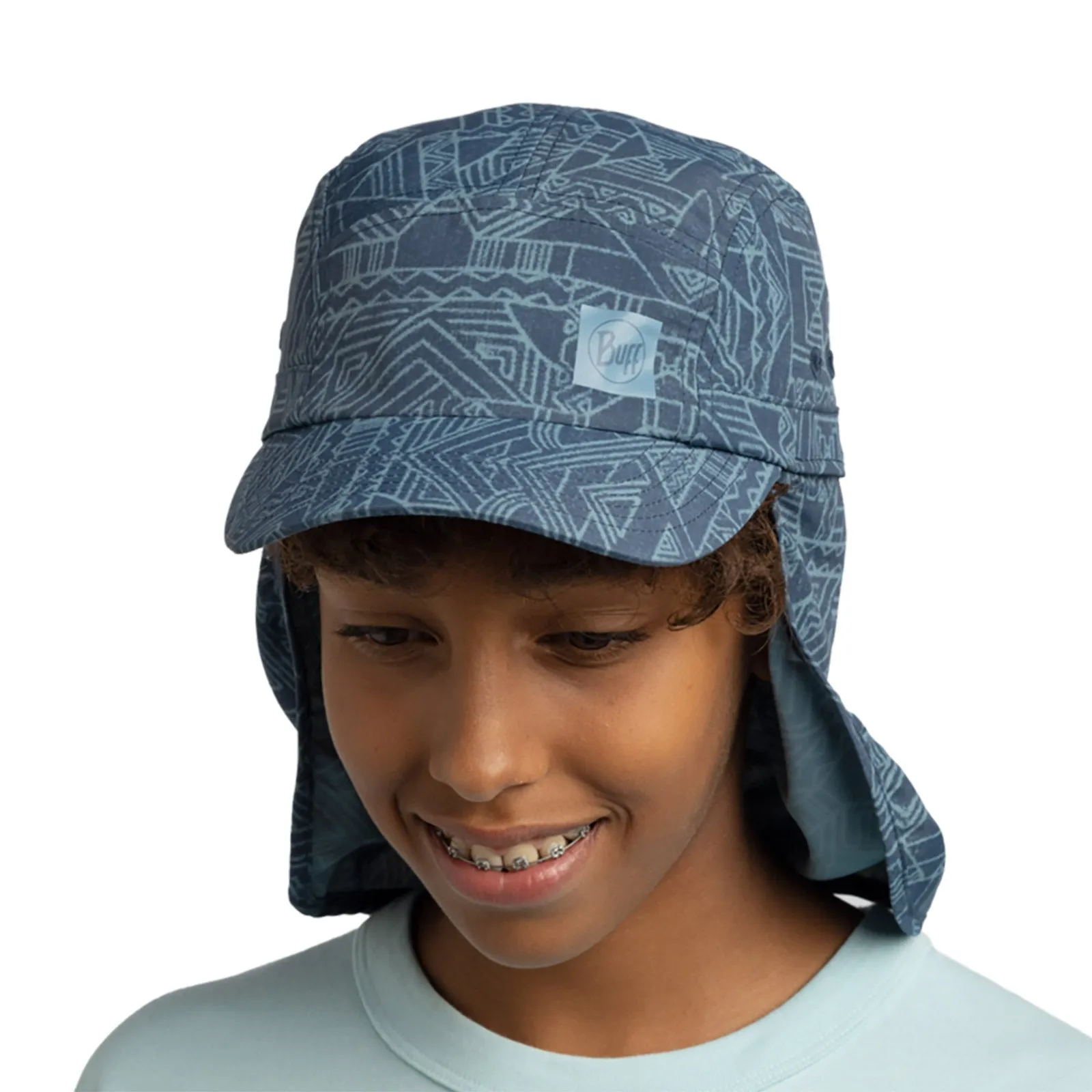 Buff Kids Beach Summer Sun Walking Hiking UPF 50 Sahara Cap - Night Blue