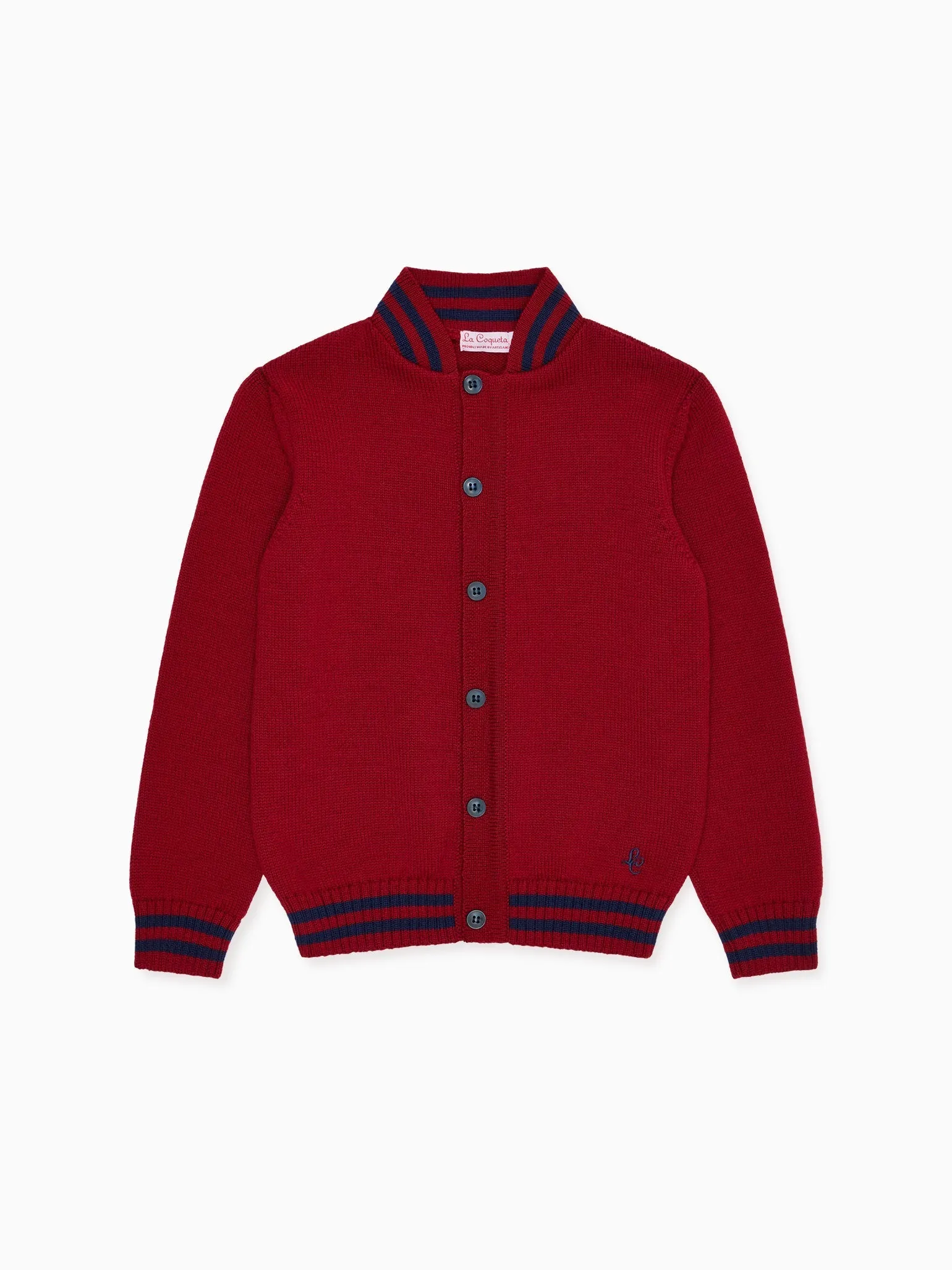 Burgundy Jules Merino Kids Cardigan