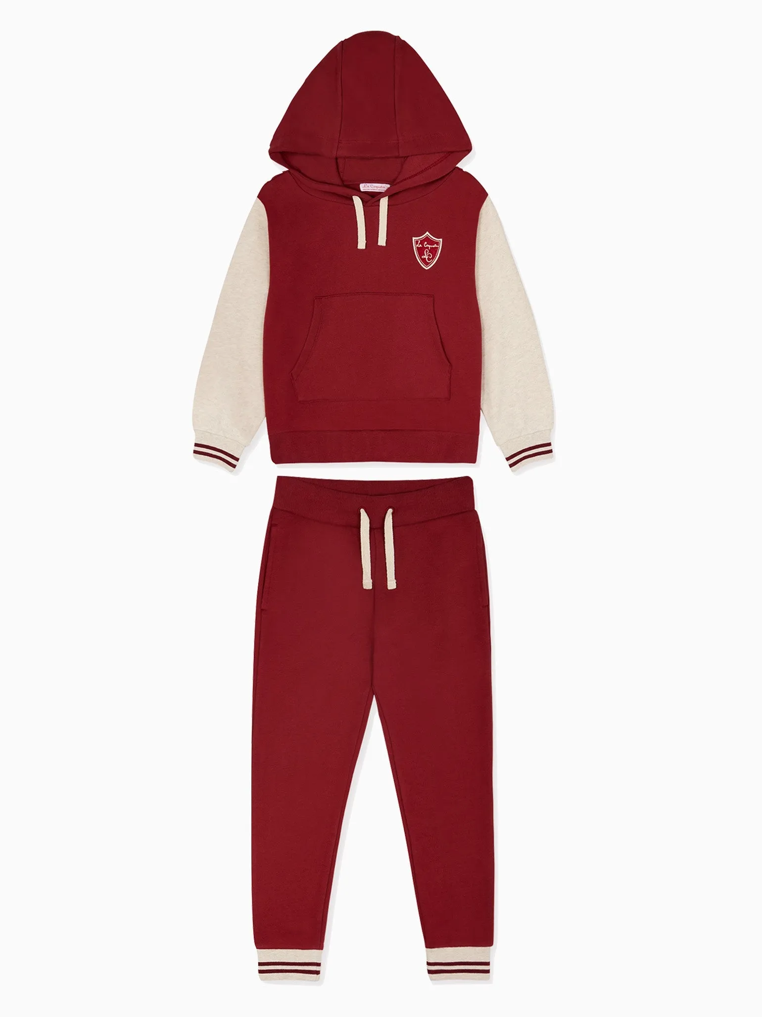 Burgundy Paz Kids Hooded Tracksuit