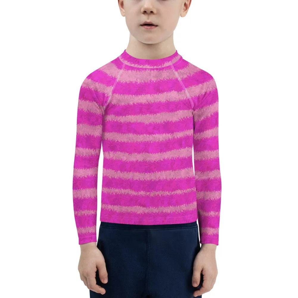 Cheshire Cat Inspired Fur Print Kids' Rash Guard