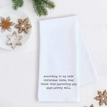 Holiday Tea Towel Kids' Christmas Lists