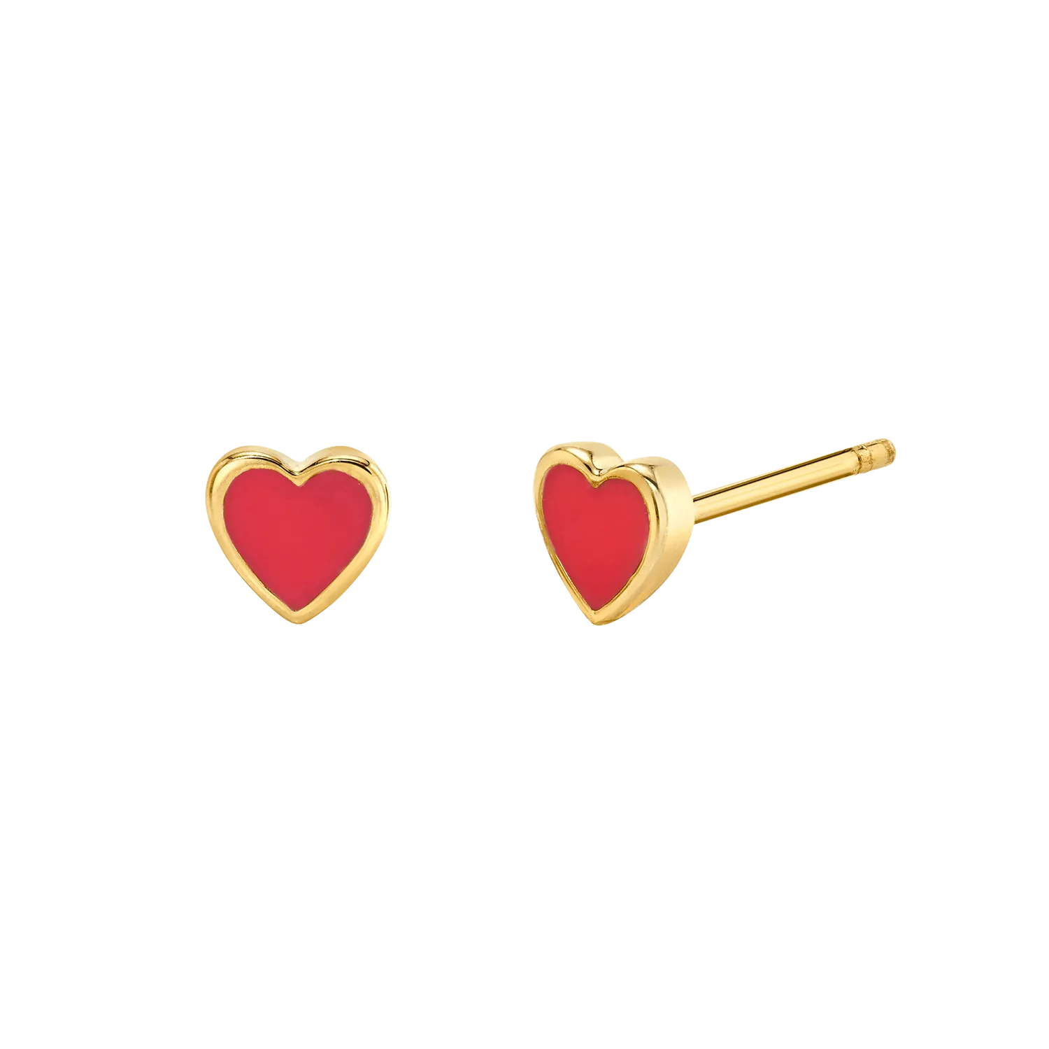 Enamel Heart Shape Studs