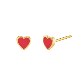 Enamel Heart Shape Studs