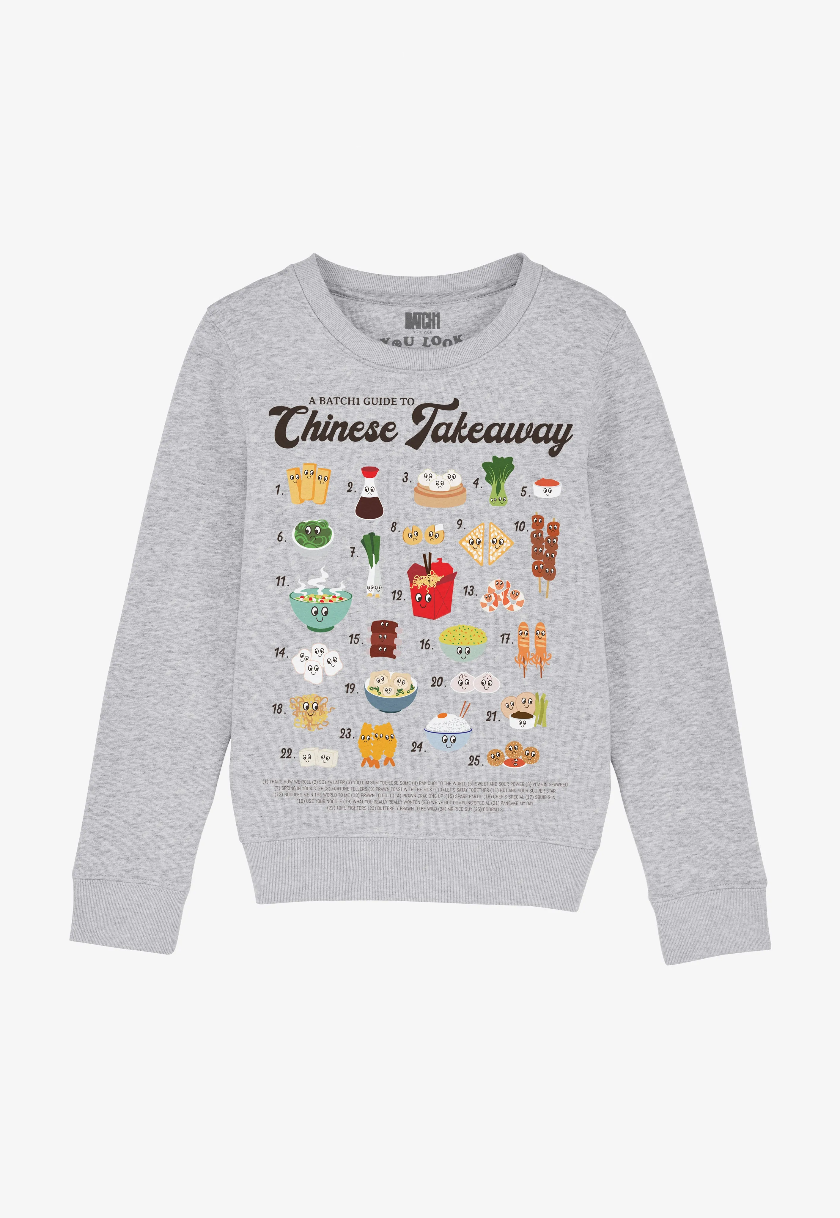 Chinese Takeaway Guide Kids’ Sweatshirt In Grey