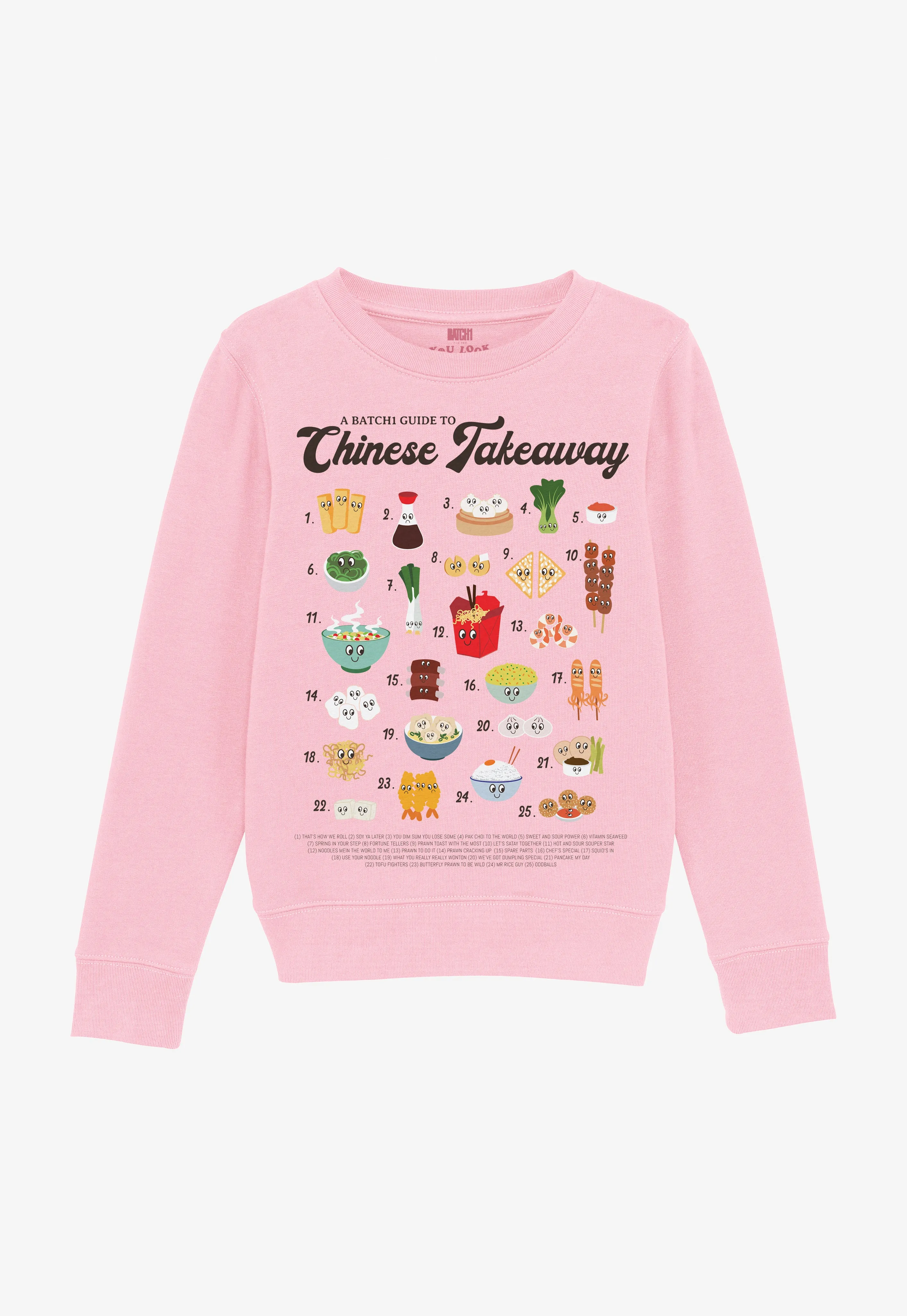 Chinese Takeaway Guide Kids’ Sweatshirt In Pink