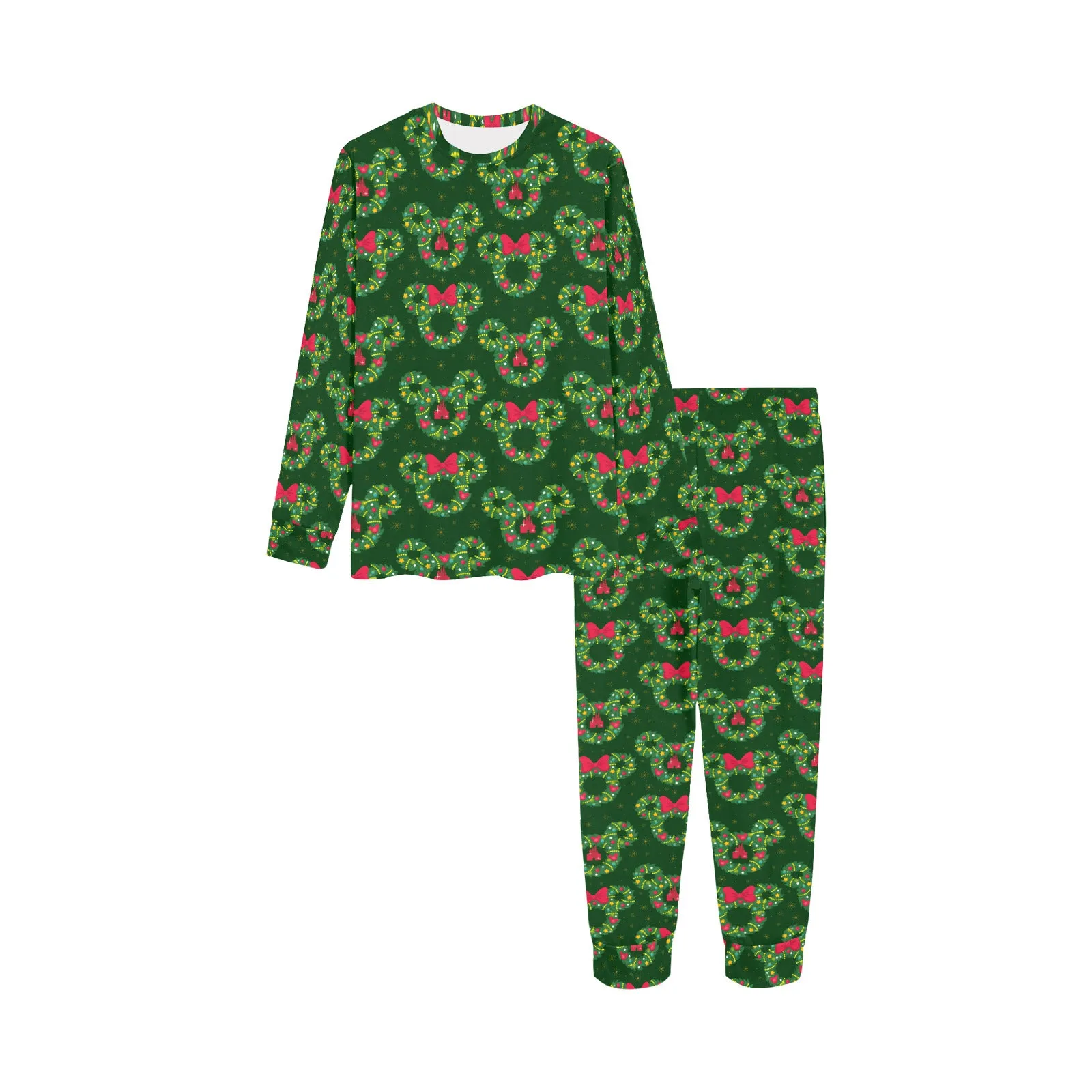 Christmas Wreaths Kids' Long Sleeve Pajama Set