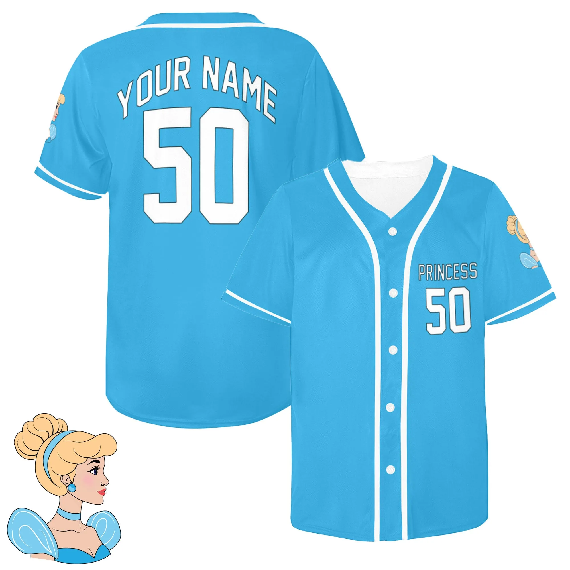 Cinderella Customizable Jersey (Adults And Kids Sizes)