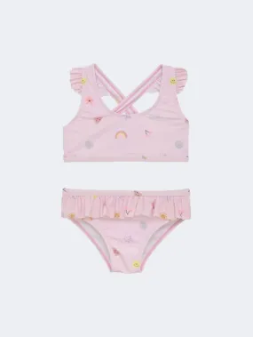 Color Kids Girls Beach Bikini Set Cherry Blossom