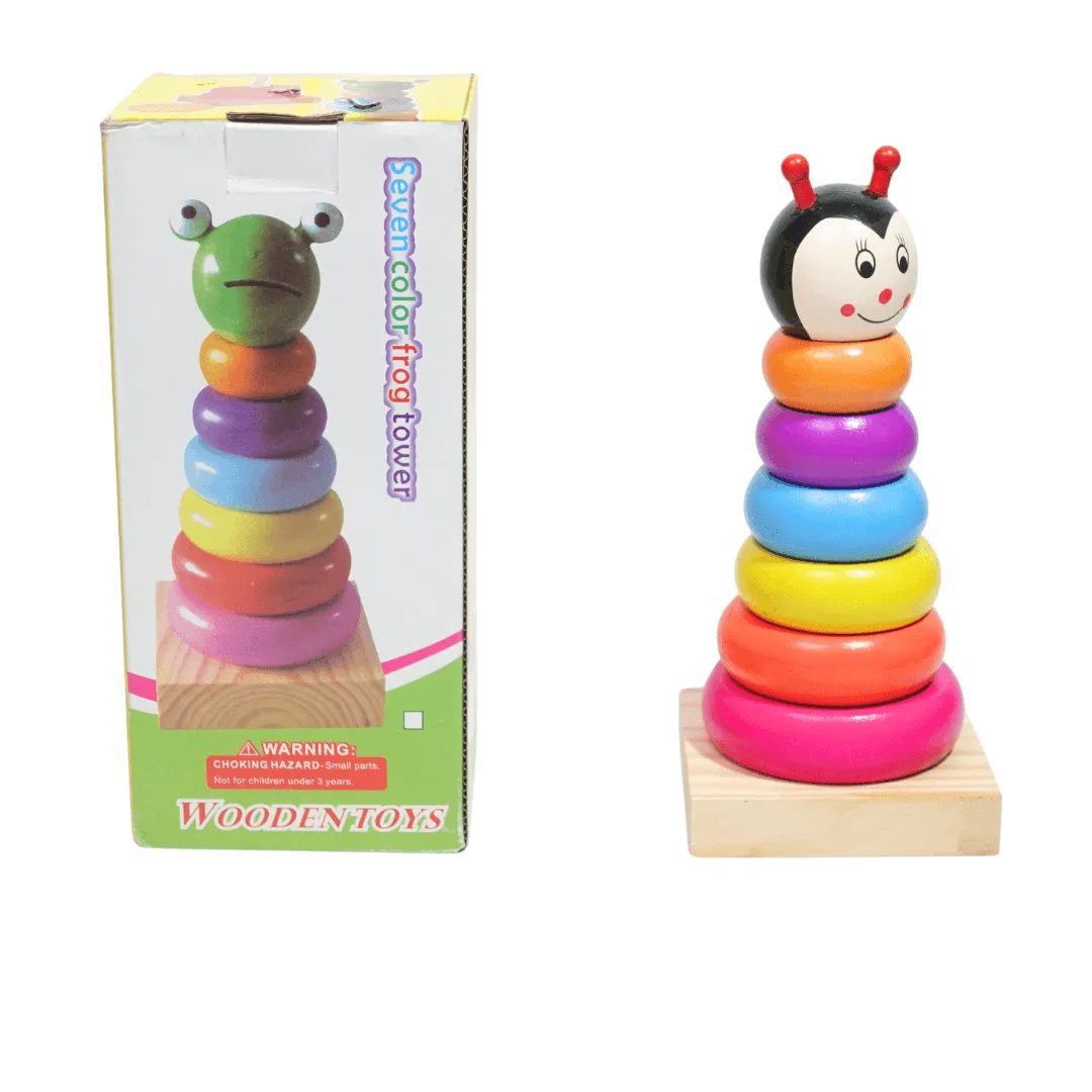 Colorful Frog Tower Toy for Children