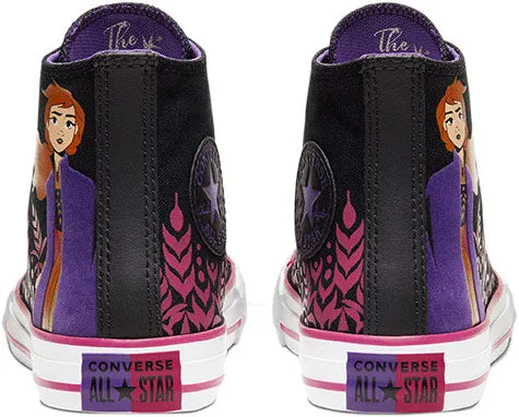 Converse Kids Chuck Taylor All Star Hi Top Frozen 2 Anna Black/Pink