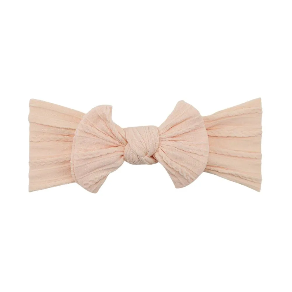 Infant Knotted Bow Headband Coral