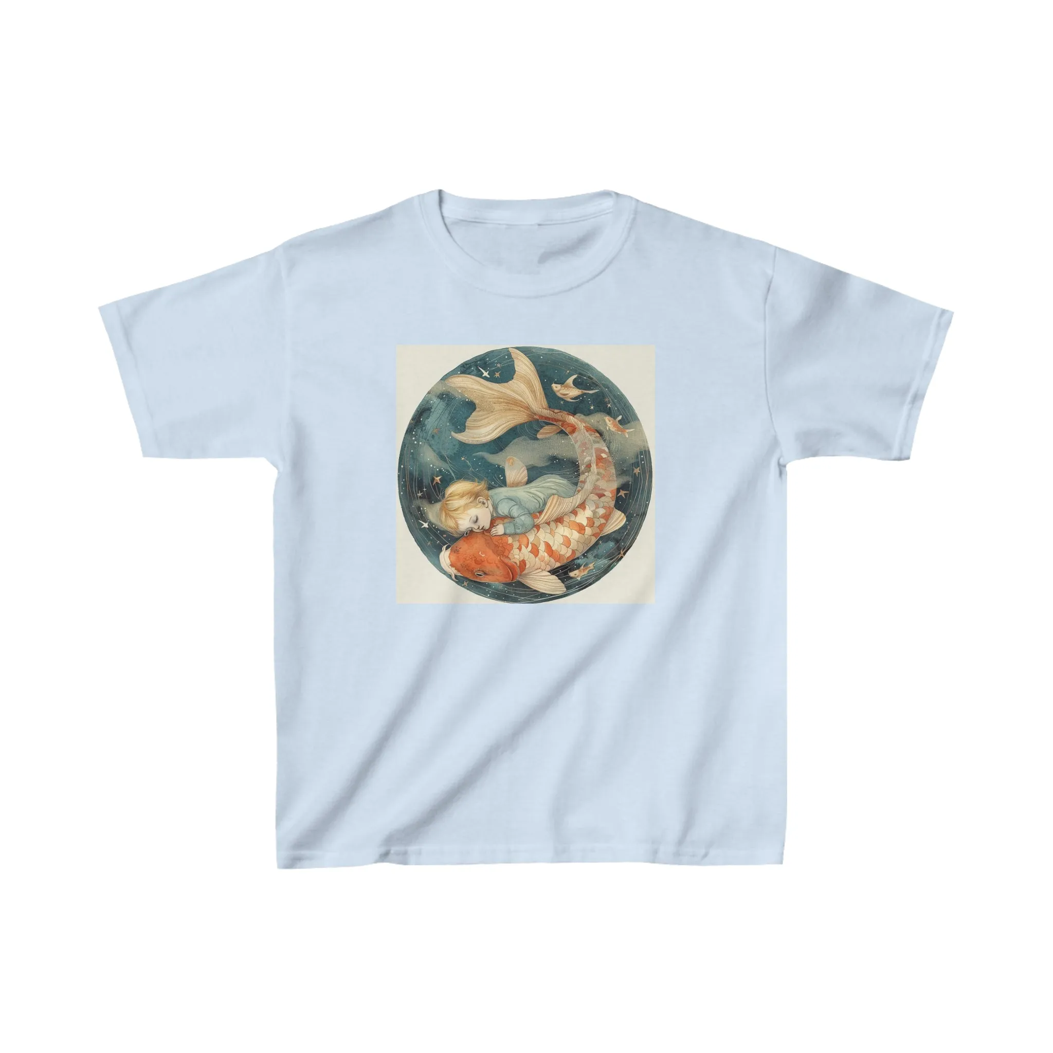 Kids Cotton Tee Featuring Pisces Zodiac