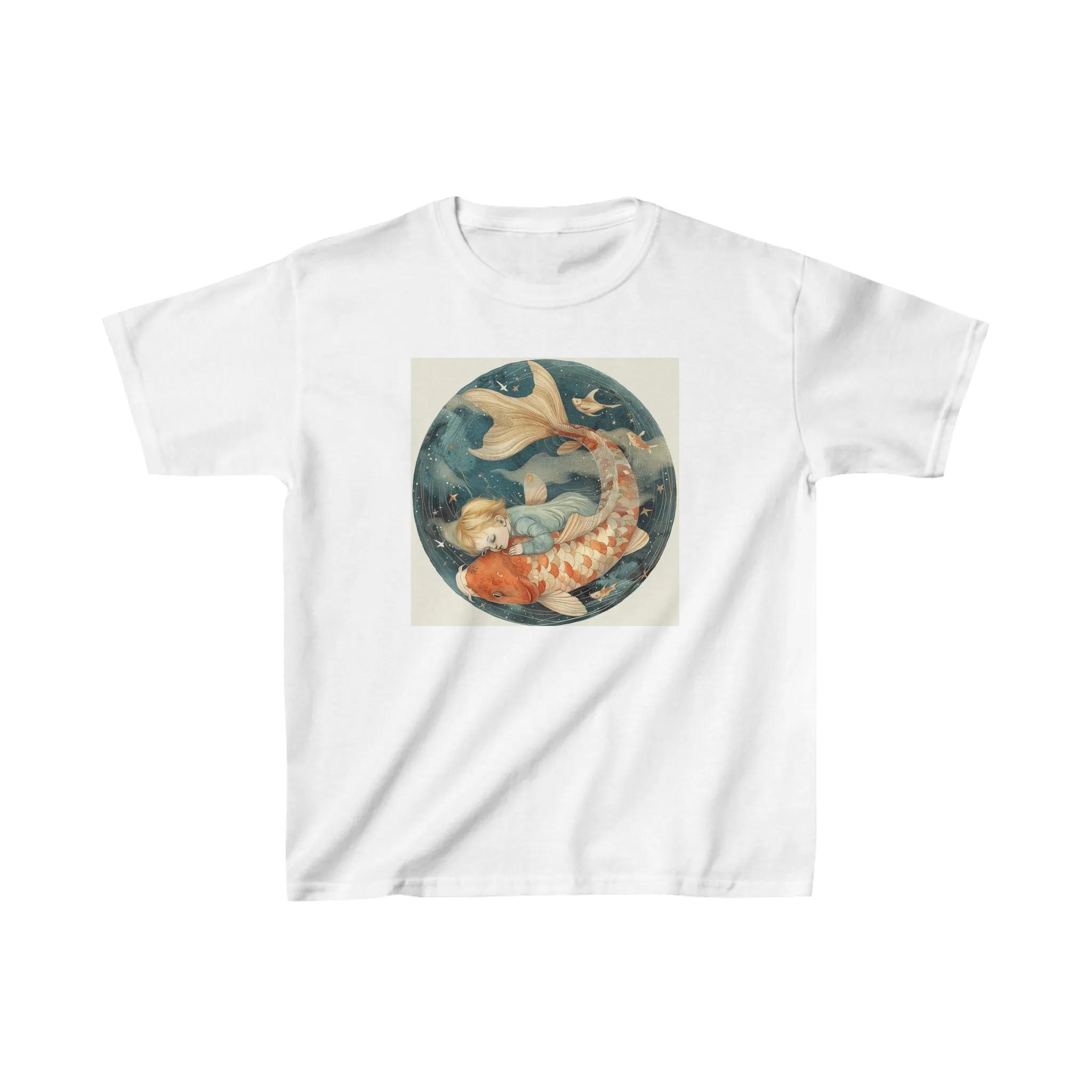 Kids Cotton Tee Featuring Pisces Zodiac