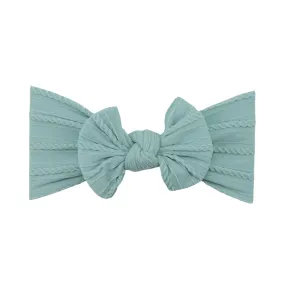 Infant Knotted Bow Headband Caribbean Blue